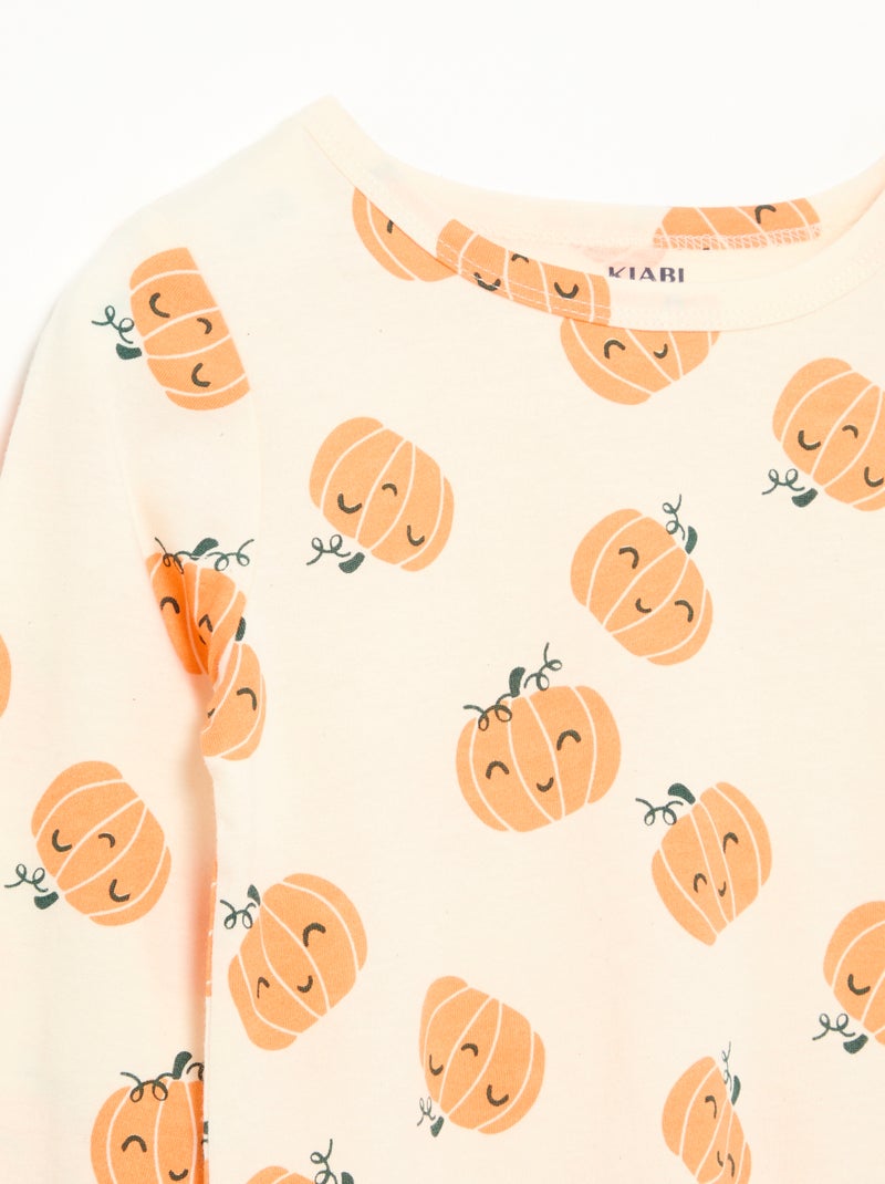 Pigiama "Halloween" 2 pezzi - T-shirt a maniche lunghe + pantaloni Beige - Kiabi