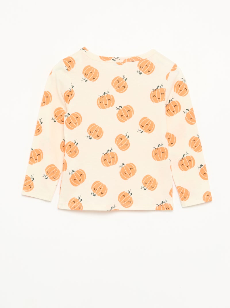 Pigiama "Halloween" 2 pezzi - T-shirt a maniche lunghe + pantaloni Beige - Kiabi