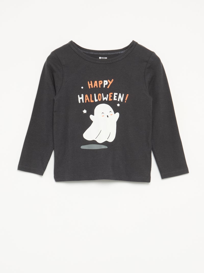 Pigiama "Halloween" 2 pezzi - T-shirt a maniche lunghe + pantaloni Nero - Kiabi