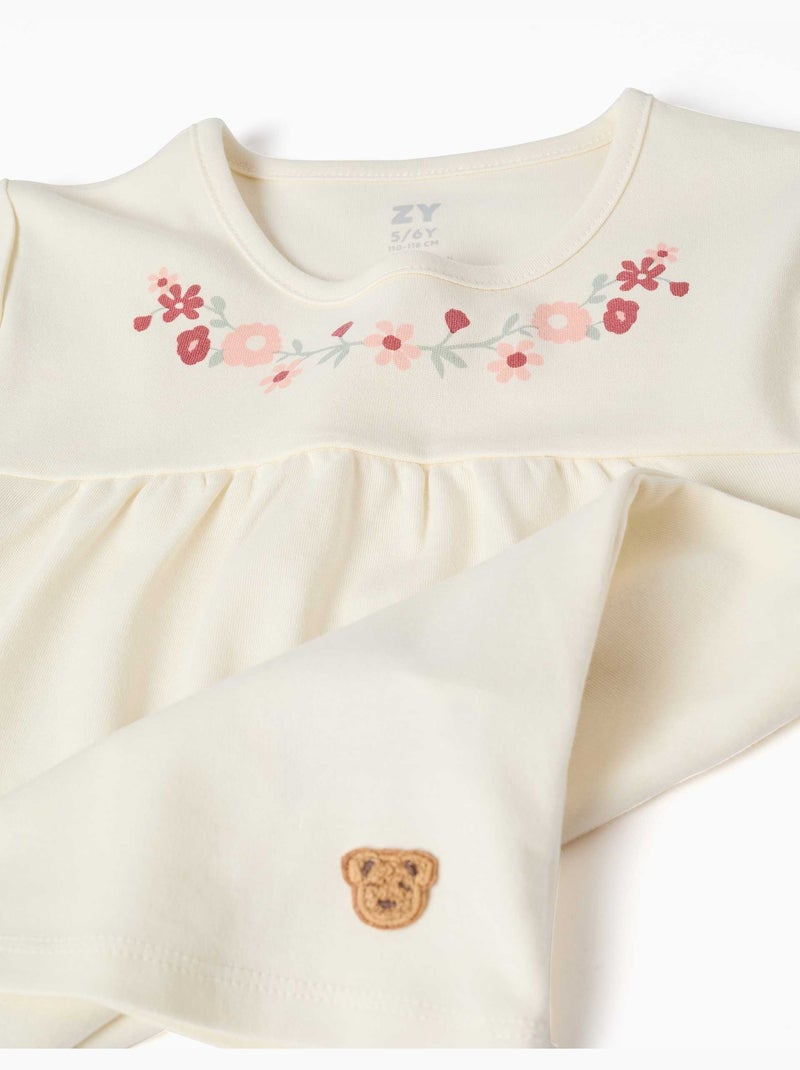 Pigiama in cotone a manica corta con maschera imbottita Bianco - Kiabi