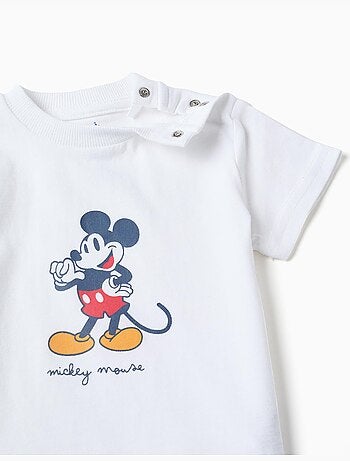 Pigiama in cotone a manica corta con Mickey