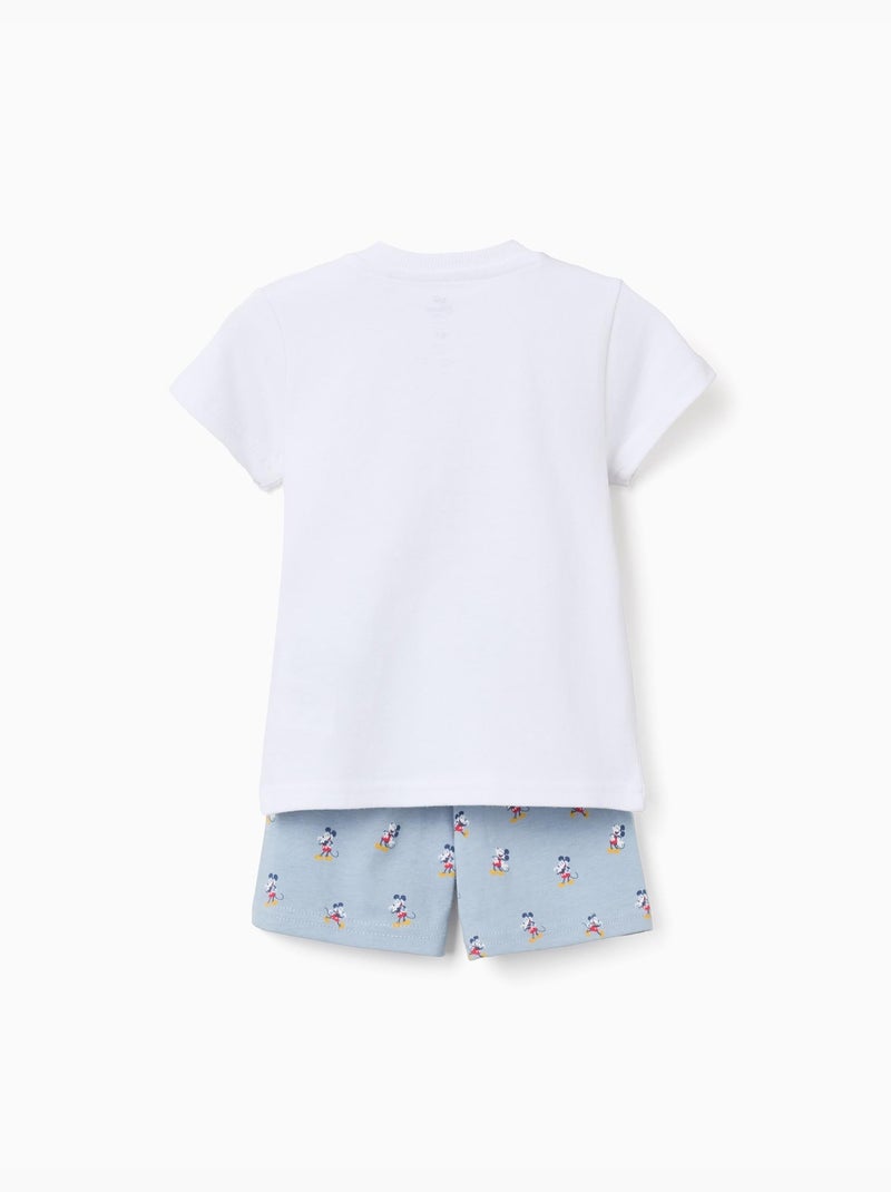 Pigiama in cotone a manica corta con Mickey Bianco - Kiabi