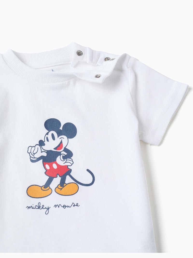 Pigiama in cotone a manica corta con Mickey Bianco - Kiabi
