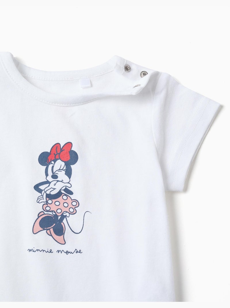 Pigiama in cotone a manica corta con Minnie Bianco - Kiabi
