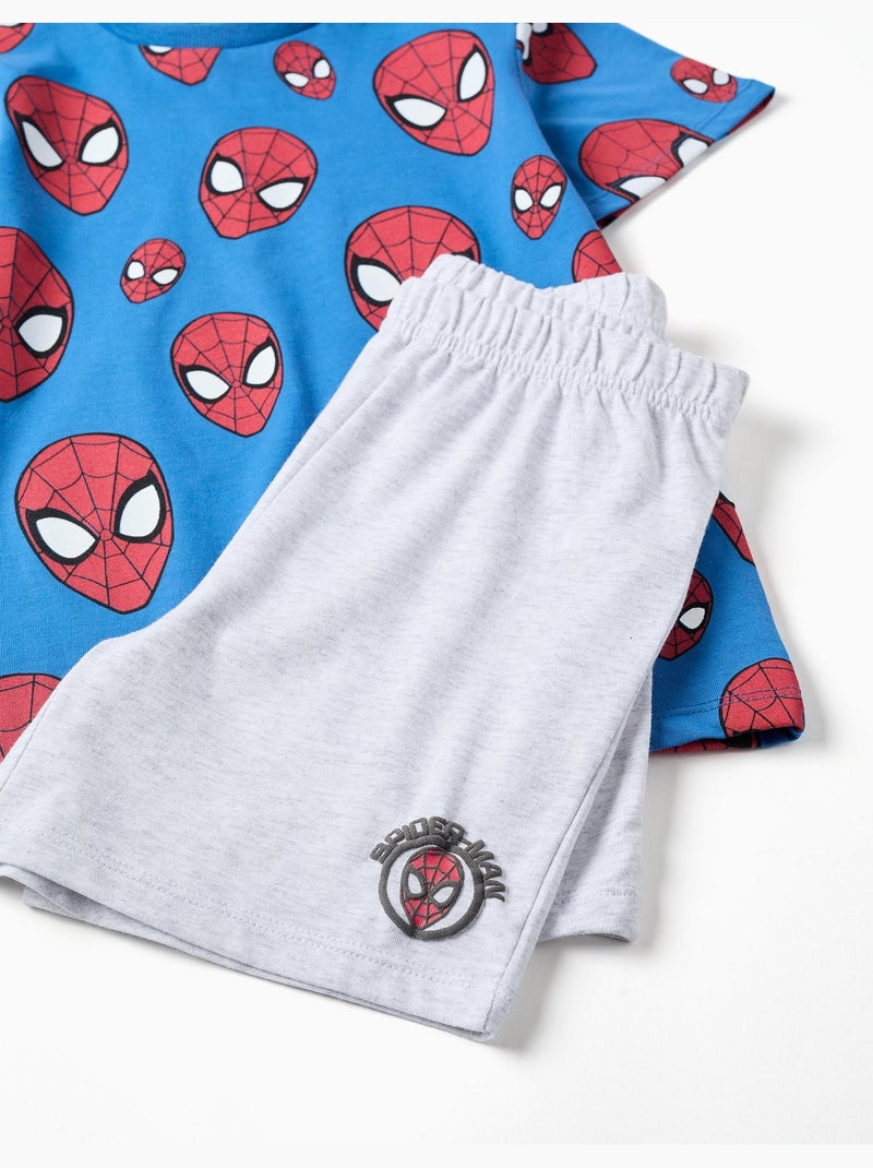 Pigiama in cotone a manica corta con motivo Spider-Man Blu Blu - Kiabi