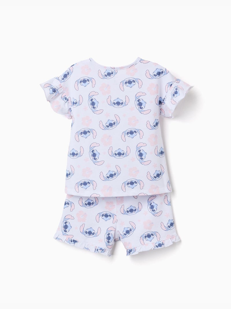 Pigiama in cotone a manica corta con motivo Stitch Bianco - Kiabi