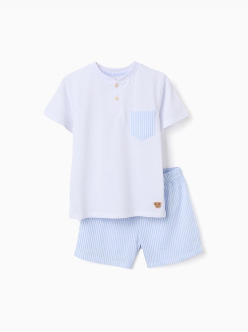 Pigiama in cotone a manica corta con righe - Kiabi