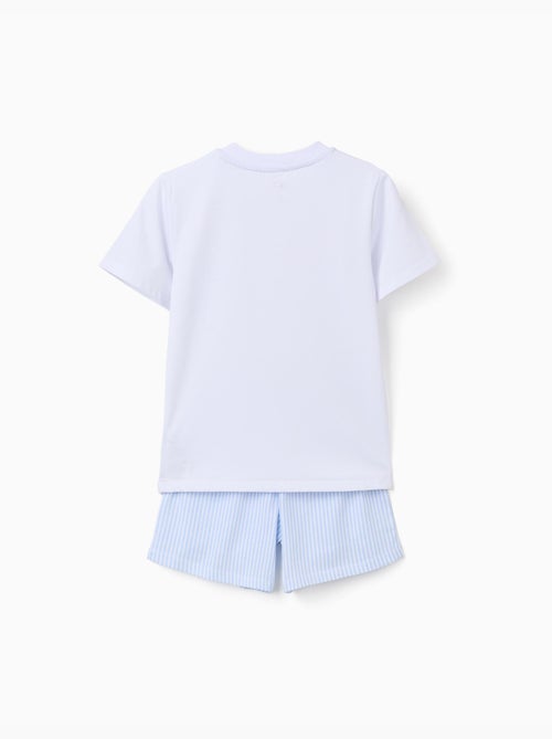 Pigiama in cotone a manica corta con righe - Kiabi