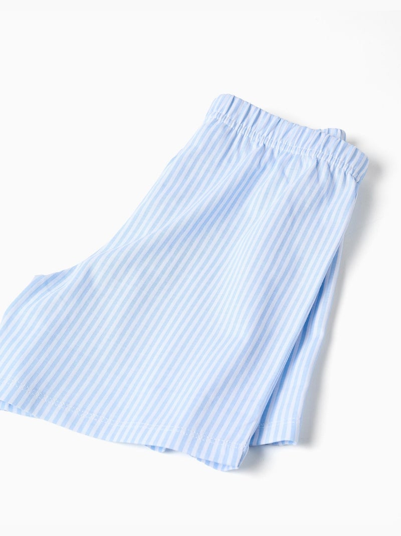 Pigiama in cotone a manica corta con righe Bianco - Kiabi