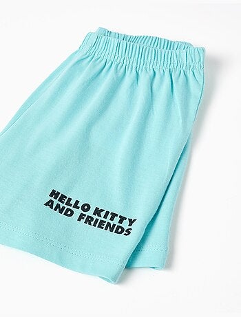 Pigiama in cotone a manica corta con stampa Hello Kitty