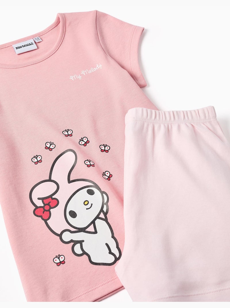 Pigiama in cotone a manica corta con stampa My Melody Rosa chiaro - Kiabi