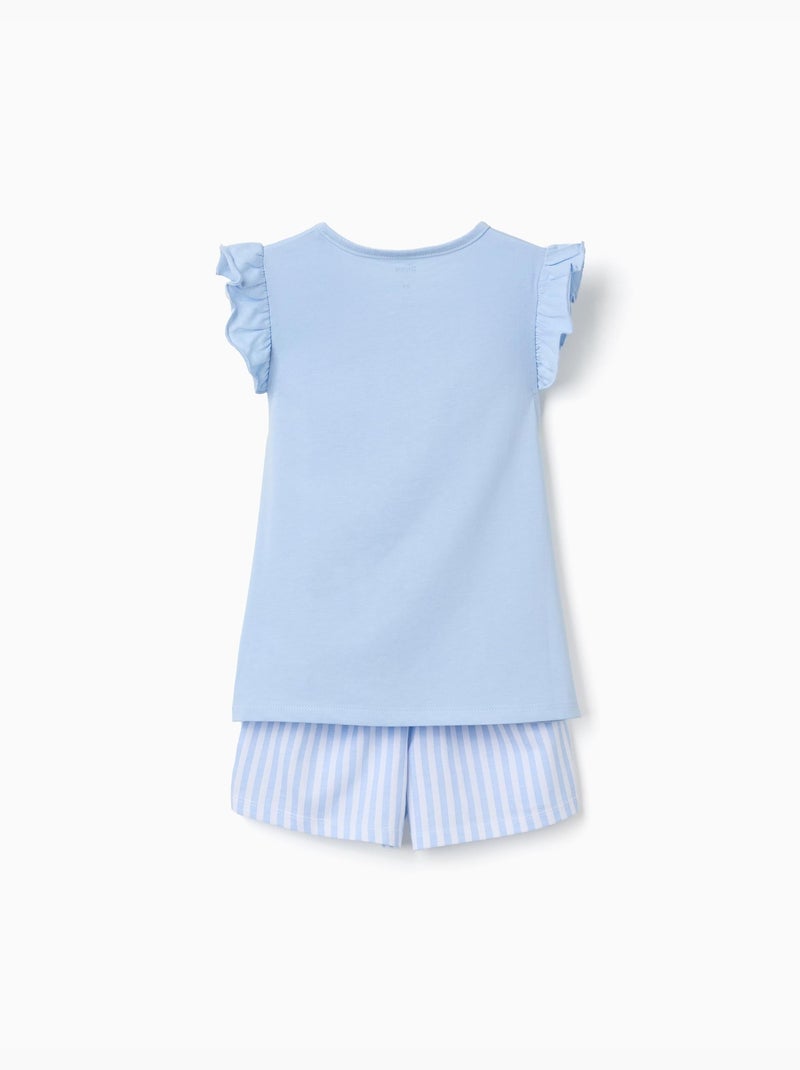 Pigiama in cotone a manica corta con stampa Stitch Blu chiaro - Kiabi
