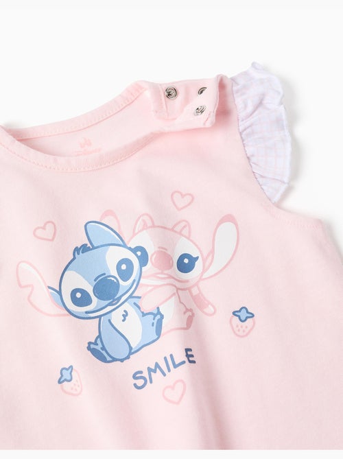 Pigiama in cotone a manica corta con stampa Stitch - Kiabi