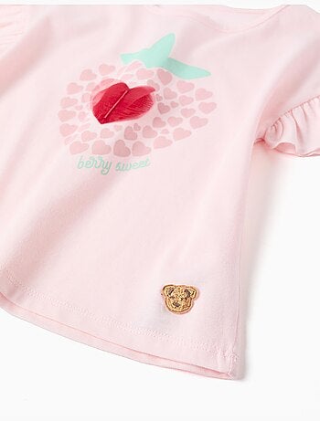 Pigiama in cotone a manica corta con stampe di cuori