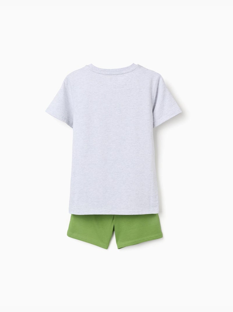 Pigiama in cotone a manica corta con stampe di Hulk Grigio chiaro - Kiabi