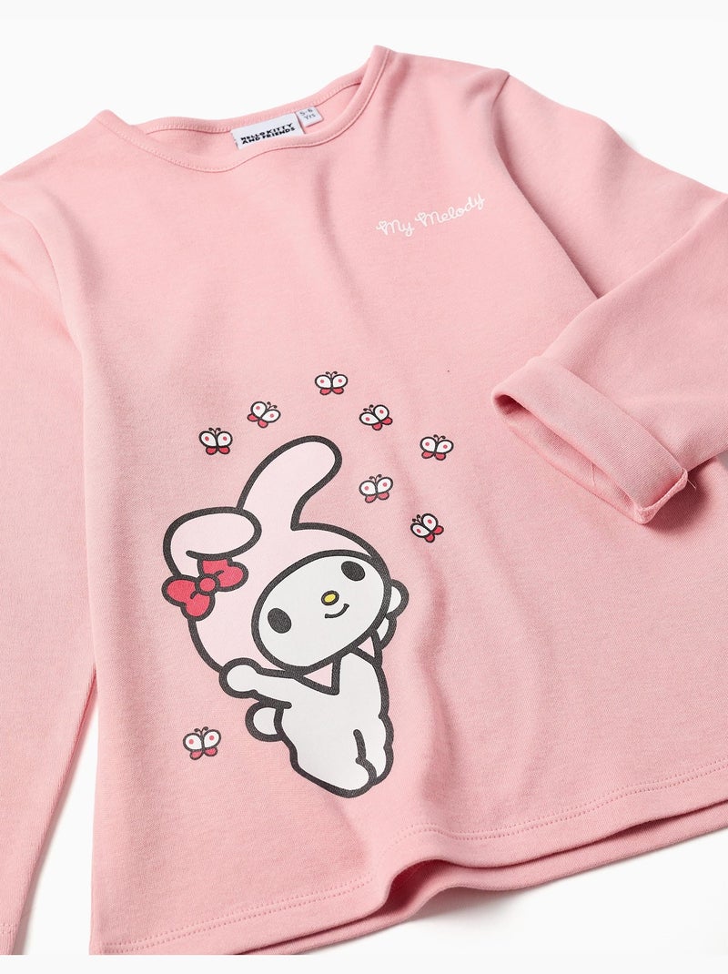 Pigiama in cotone a manica lunga con stampa my melody Rosa chiaro - Kiabi