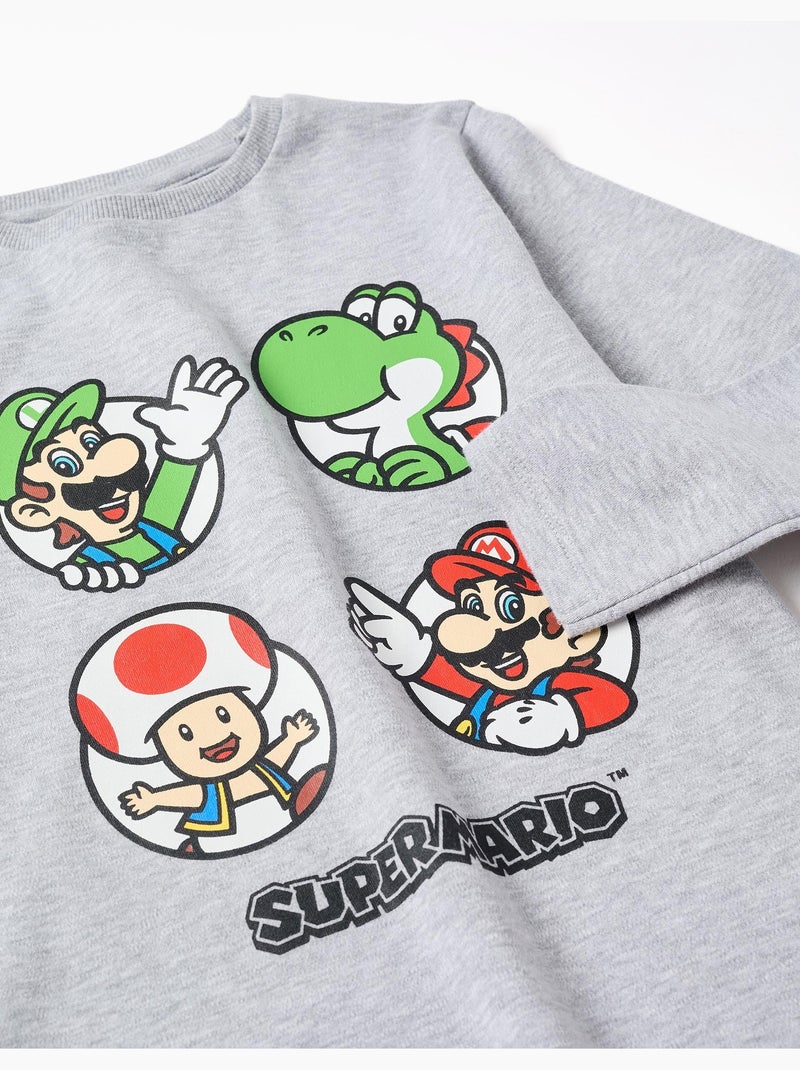 Pigiama in cotone a manica lunga con stampa Super Mario Grigio chiaro - Kiabi