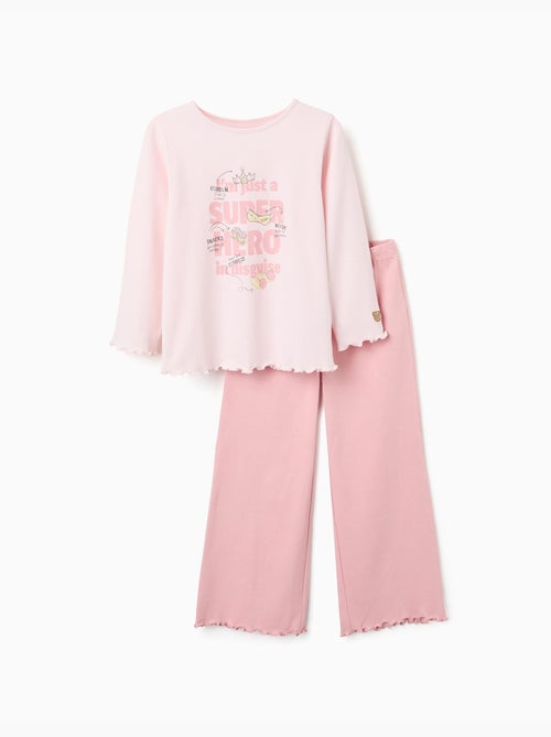 Pigiama in cotone a manica lunga con stampa supereroe - Kiabi