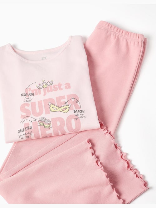 Pigiama in cotone a manica lunga con stampa supereroe - Kiabi