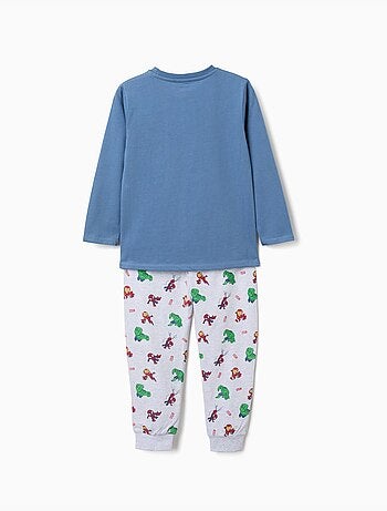 Pigiama in cotone a manica lunga con stampe Marvel