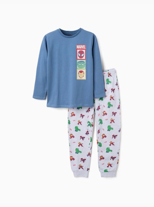 Pigiama in cotone a manica lunga con stampe Marvel - Kiabi Pigiama in cotone a manica lunga con stampe Marvel - Kiabi