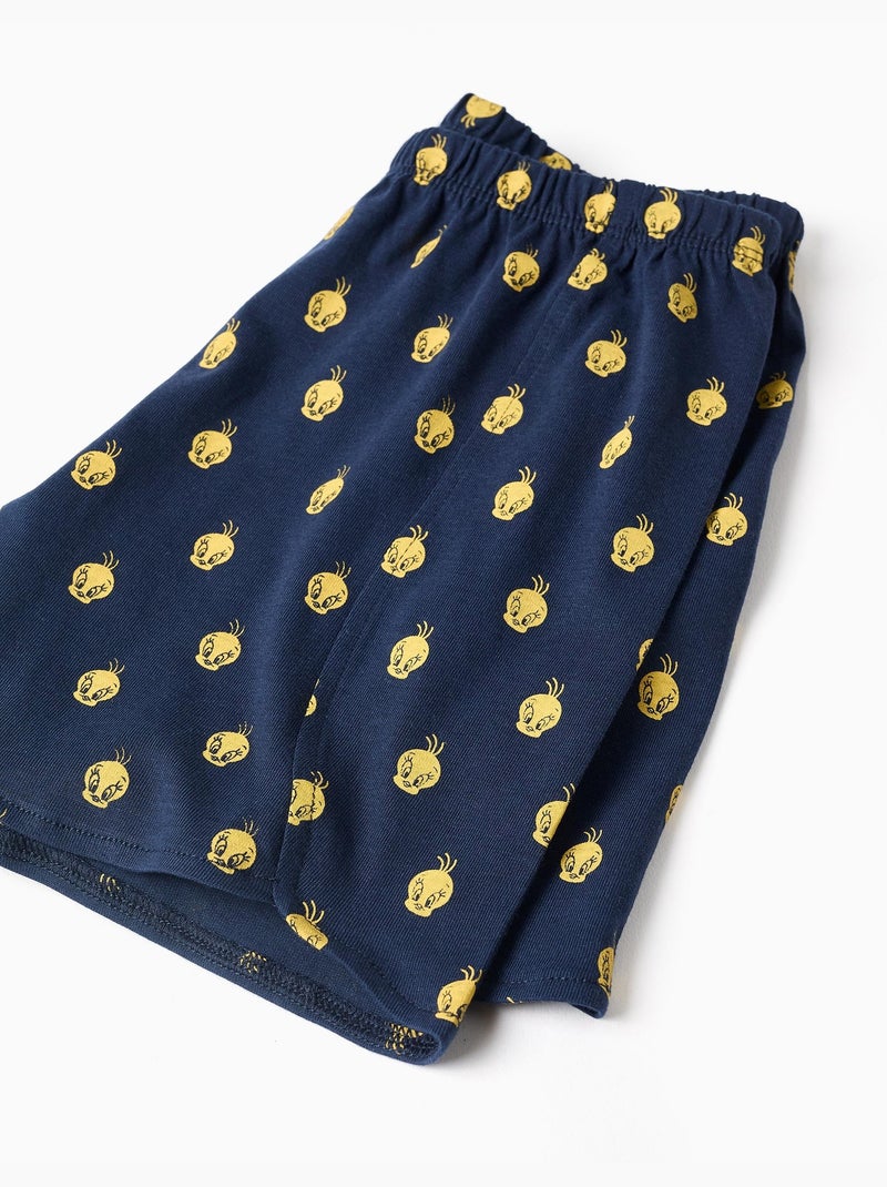 Pigiama in cotone a maniche corte con stampe di Titti Giallo chiaro - Kiabi