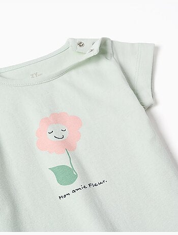 Pigiama in cotone con stampa floreale