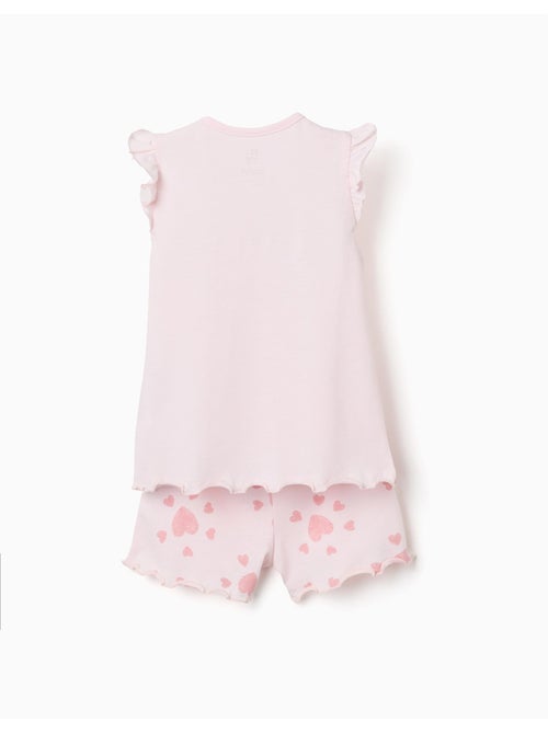 Pigiama in cotone con stampe a cuore e volant - Kiabi