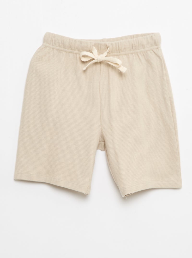 Pigiama in cotone tinta unita Beige - Kiabi