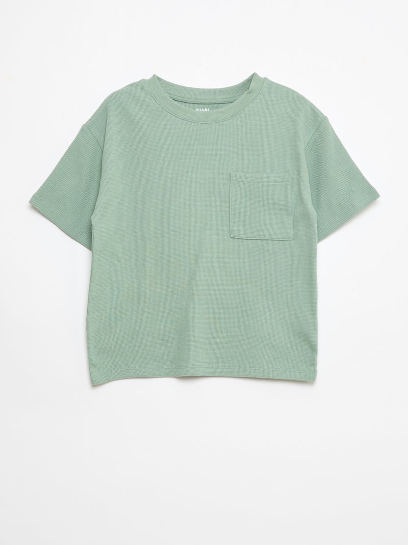 Pigiama in cotone tinta unita Verde - Kiabi