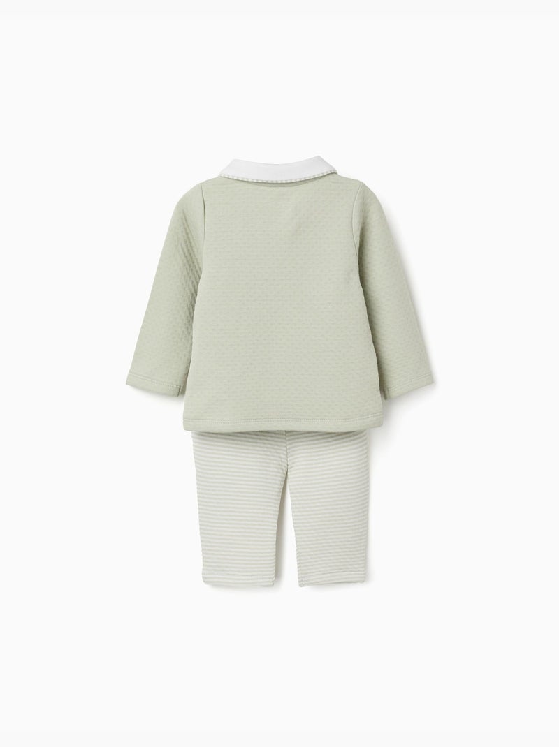 Pigiama in cotone trapuntato a maniche lunghe Verde chiaro - Kiabi