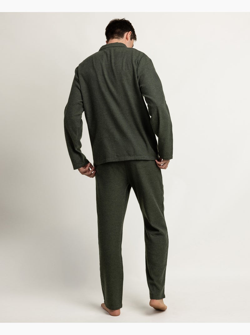 Pigiama in denim a maniche lunghe aperto da uomo ADMAS CLASSIC Verde - Kiabi