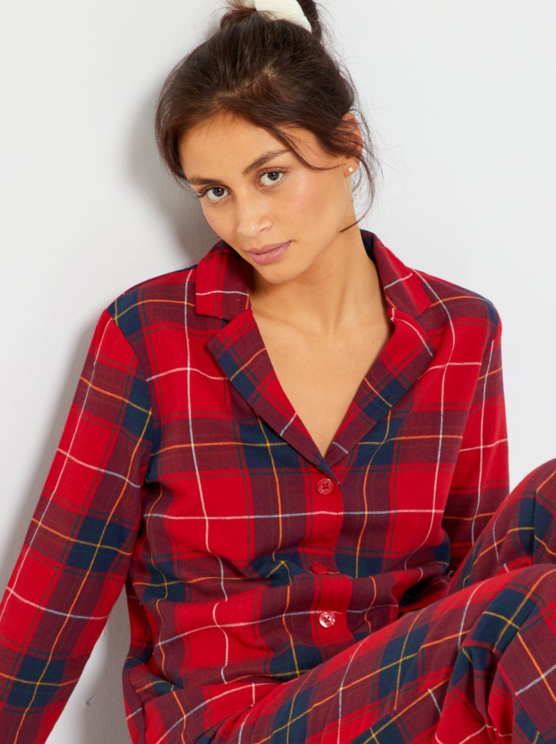 Pigiama in flanella ROSSO - Kiabi
