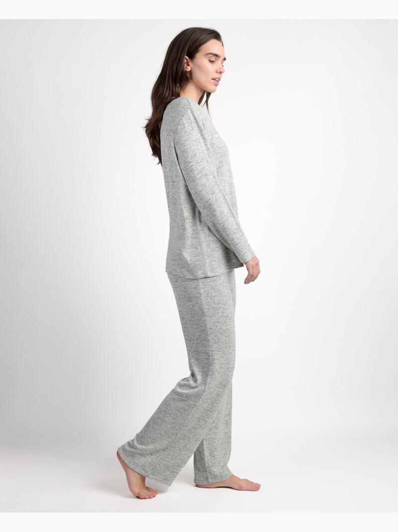 Pigiama in maglia di cretonne a maniche lunghe da donna ADMAS GARDEN Verde - Kiabi