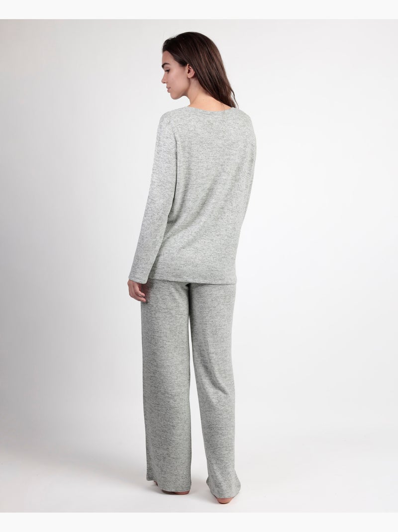 Pigiama in maglia di cretonne a maniche lunghe da donna ADMAS GARDEN Verde - Kiabi