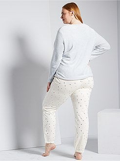 Taglie forti donna - Pigiama in maglia doudou - Kiabi