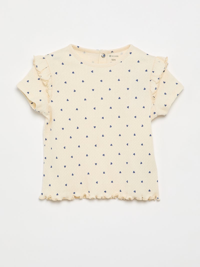 Pigiama in maglia pointelle t-shirt e shorts - 2 pezzi Beige - Kiabi