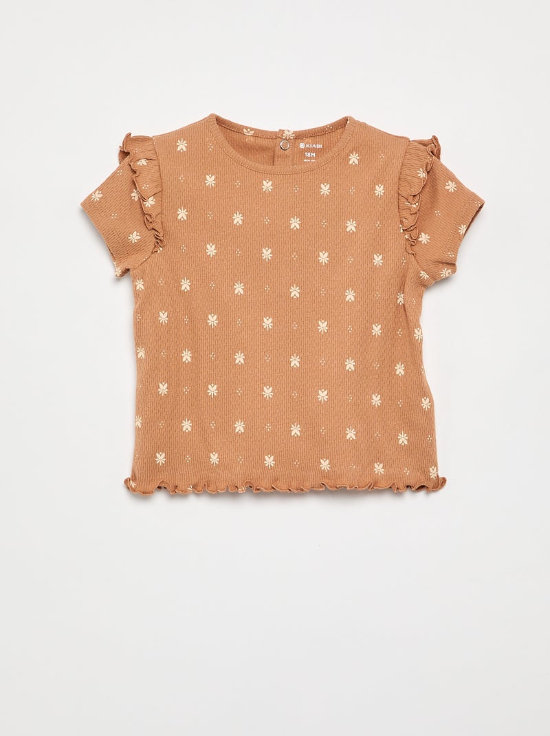 Pigiama in maglia pointelle t-shirt e shorts - 2 pezzi Beige - Kiabi