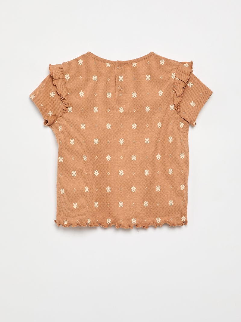Pigiama in maglia pointelle t-shirt e shorts - 2 pezzi Beige - Kiabi