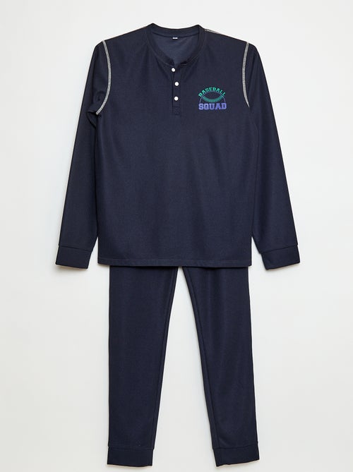 Pigiama in maglia waffle Baseball - Set 2 pezzi - Kiabi