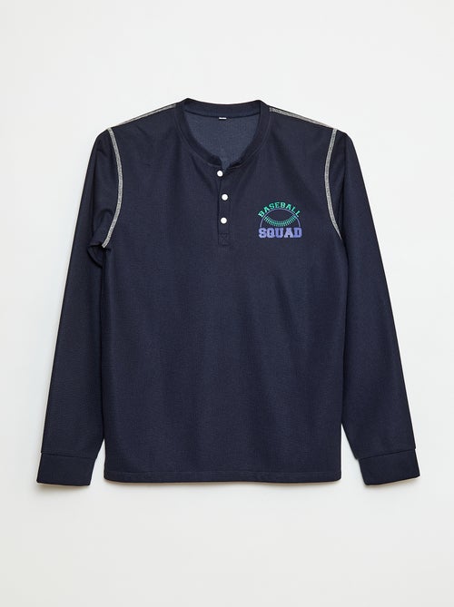 Pigiama in maglia waffle Baseball - Set 2 pezzi - Kiabi
