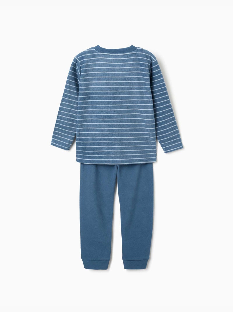 Pigiama in pile a righe Blu Blu - Kiabi