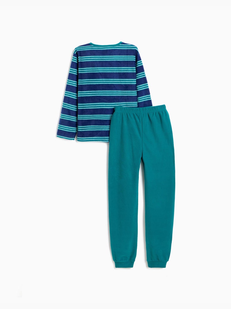 Pigiama in pile a righe, mo fashion Verde - Kiabi