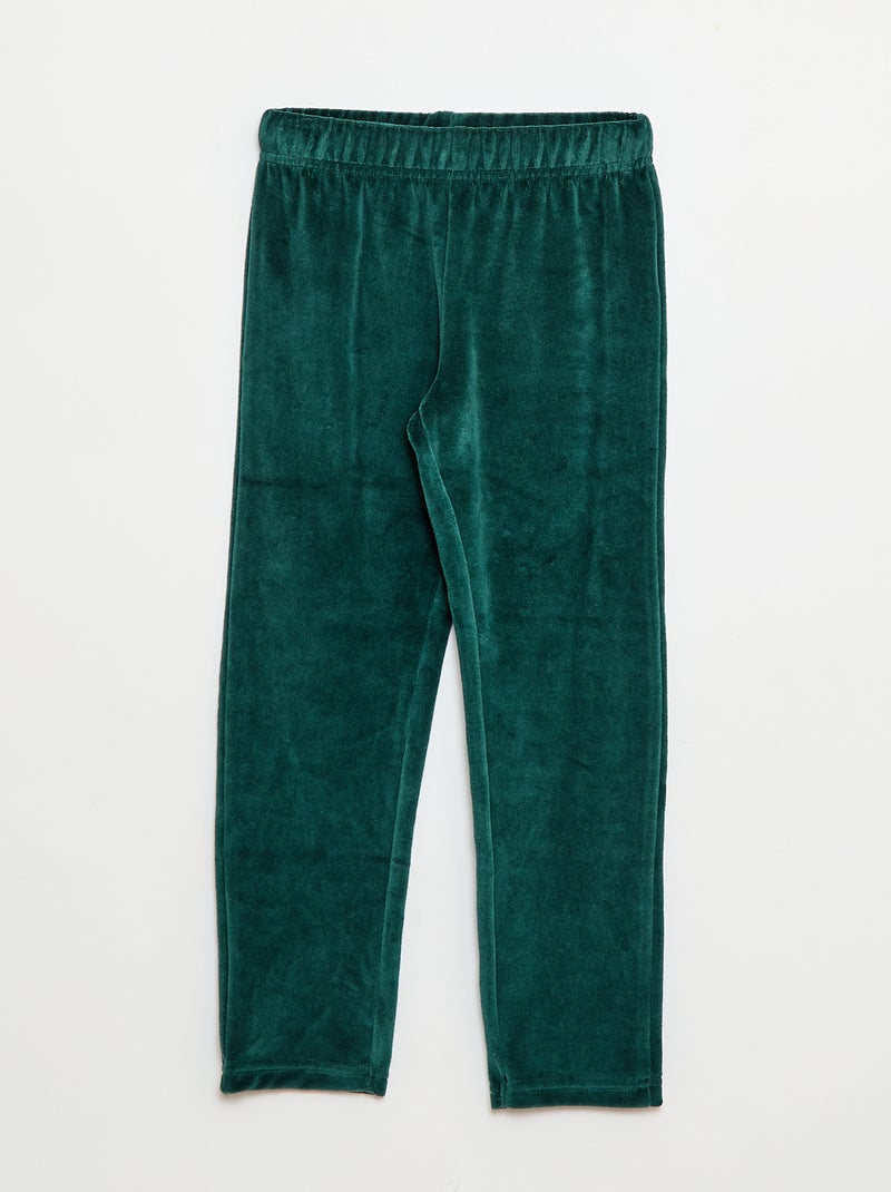 Pigiama in pile completo t-shirt + pantaloni - 2 pezzi Verde - Kiabi