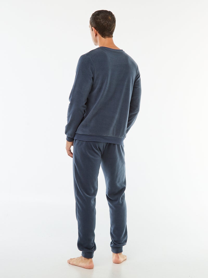Pigiama in pile composto da maglietta e pantaloni - 2 pezzi Blu - Kiabi