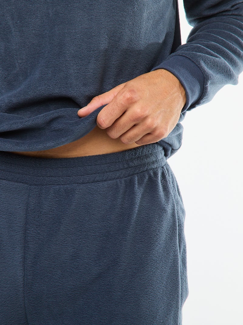 Pigiama in pile composto da maglietta e pantaloni - 2 pezzi Blu - Kiabi