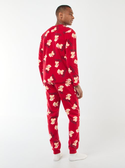 Pigiama in pile con motivo 'Natale' maglietta + pantaloni - 2 pezzi - Kiabi