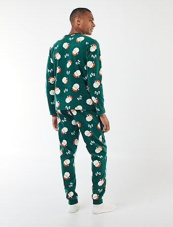 Pigiama in pile con motivo 'Natale' maglietta + pantaloni - 2 pezzi
