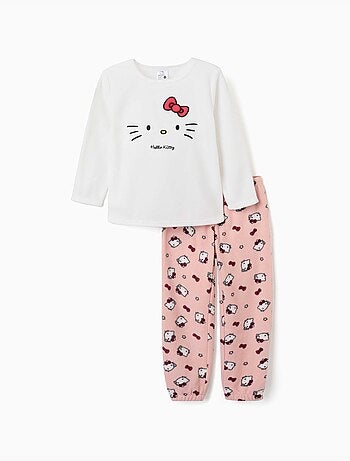 Pigiama in pile con ricamo hello kitty