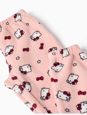 Pigiama in pile con ricamo hello kitty